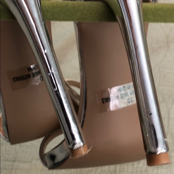 Qupid Strappy Silver Heels - Picture 5 of 5